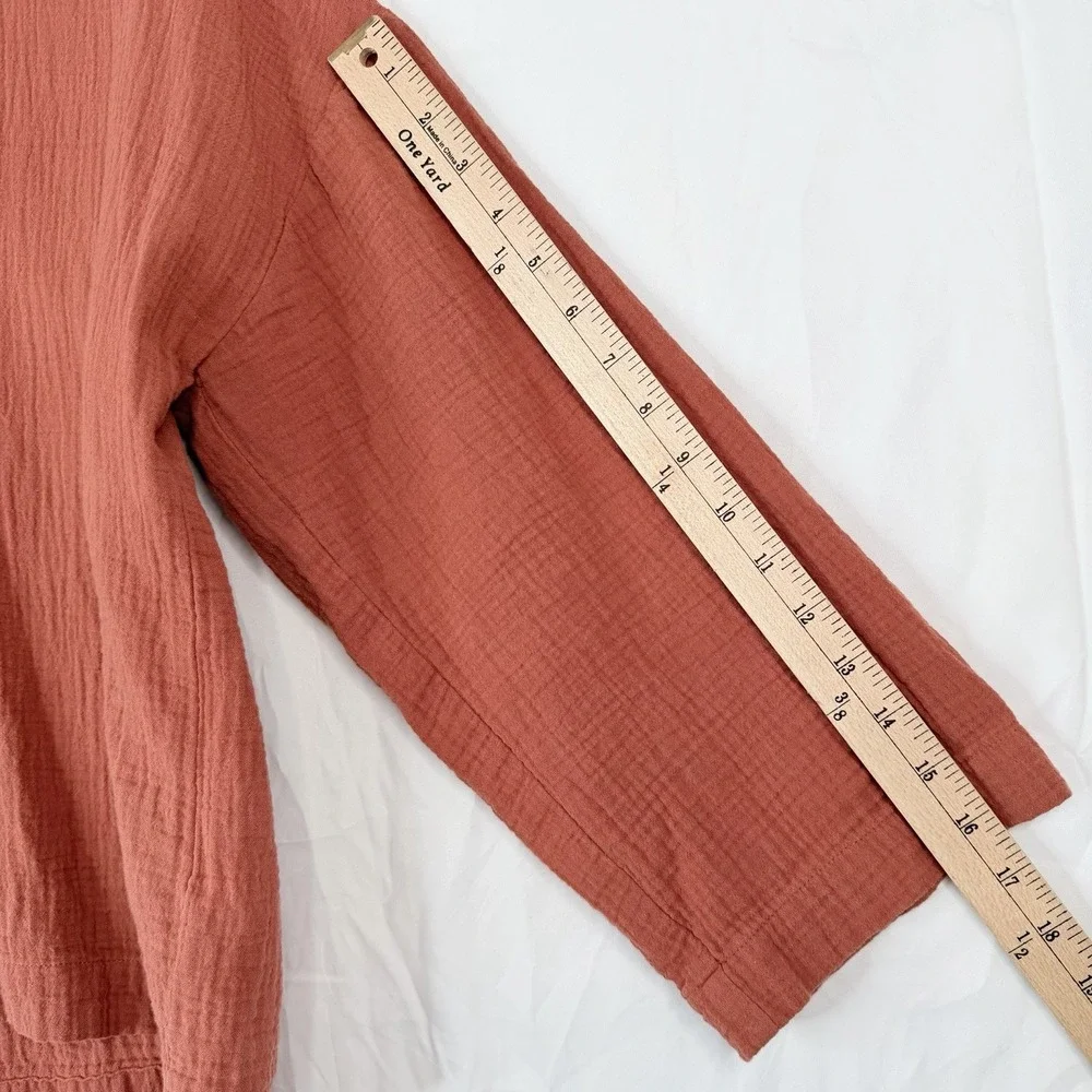 Madewell Women's Double Cotton Gauze‎ Oversized Pajama Shirt SZ-Large) cinnamon